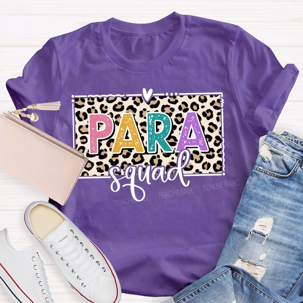 Para Squad Leopard Print And Colorful Lettering T-shirt