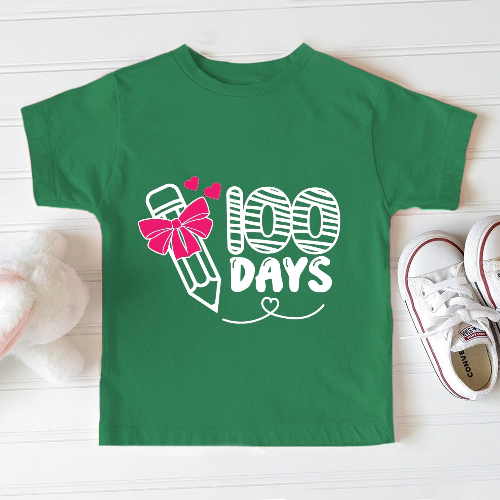 100 Days Bow And Pencil Toddler T-shirts