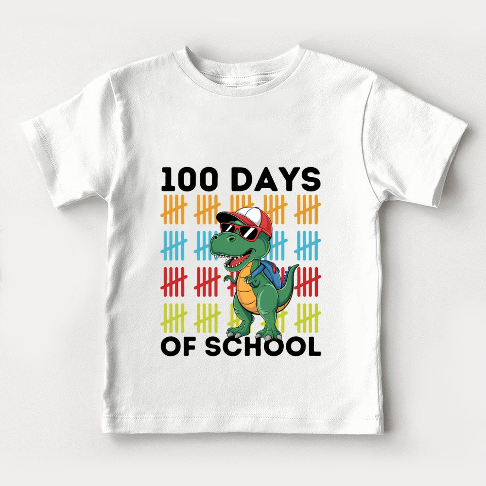 100 Days Of School Dinosaur Print Toddler T-shirts