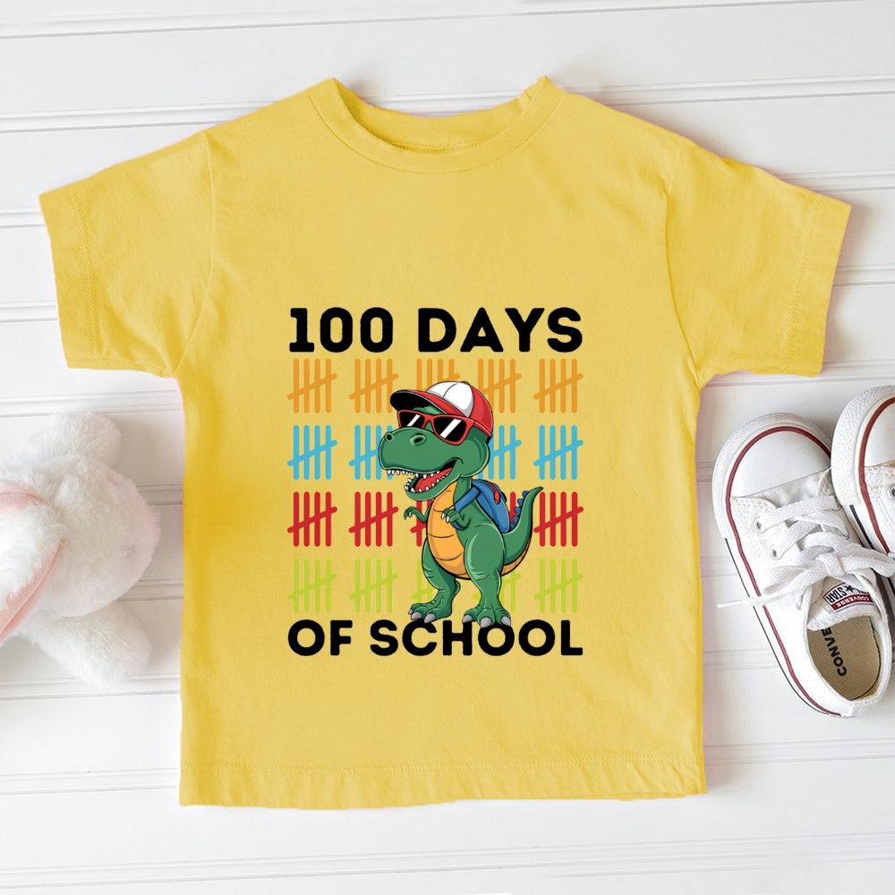 100 Days Of School Dinosaur Print Toddler T-shirts