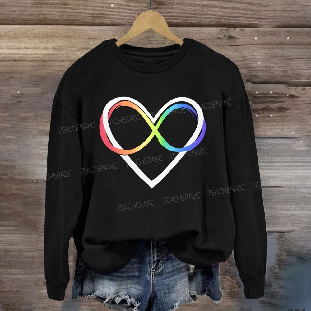 Autism Awareness Rainbow Infinity Heart Sweatshirt
