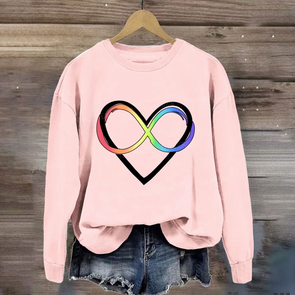 Autism Awareness Rainbow Infinity Heart Sweatshirt