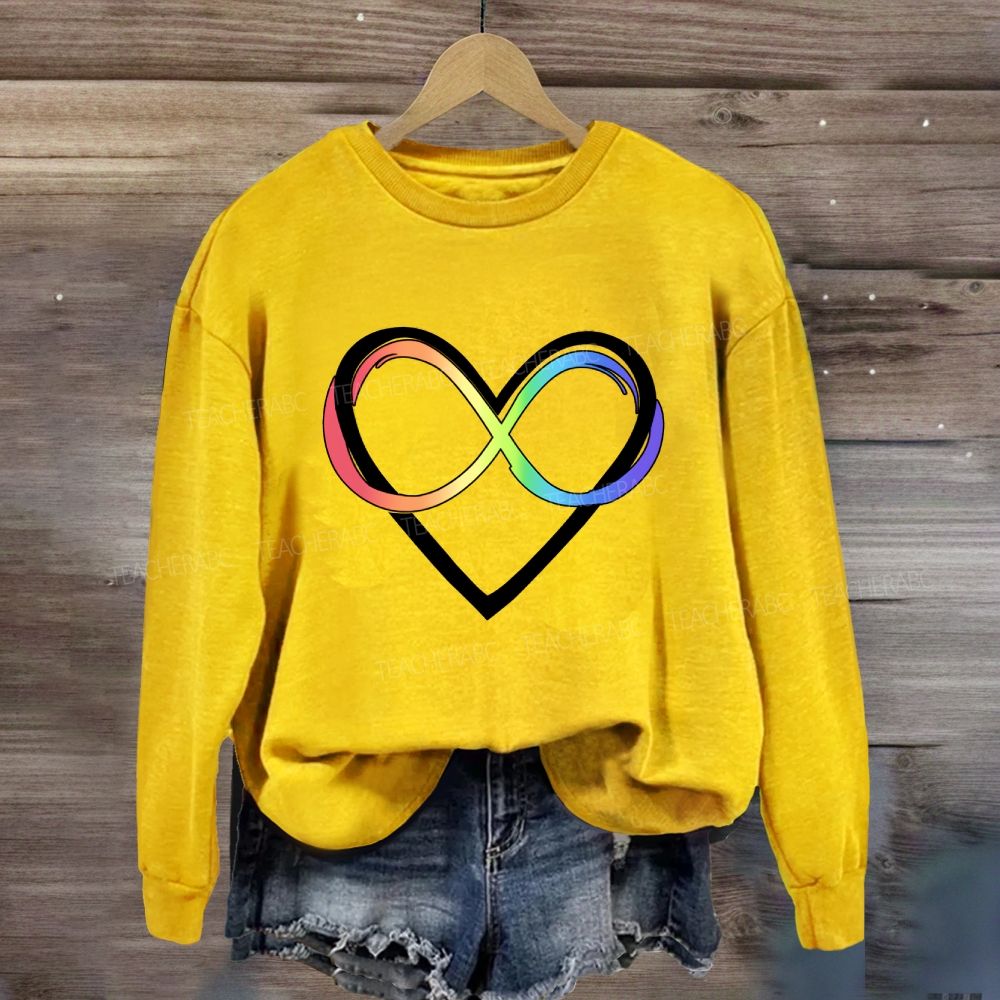 Autism Awareness Rainbow Infinity Heart Sweatshirt