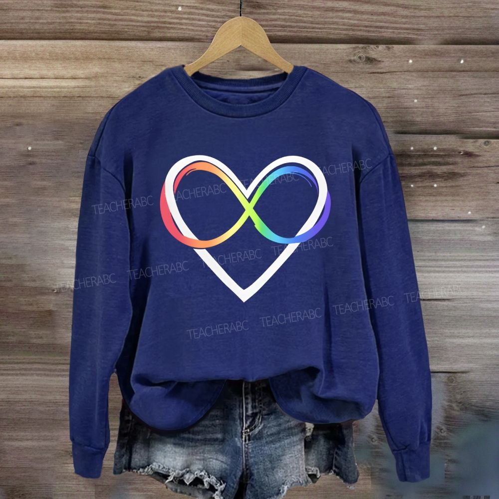 Autism Awareness Rainbow Infinity Heart Sweatshirt