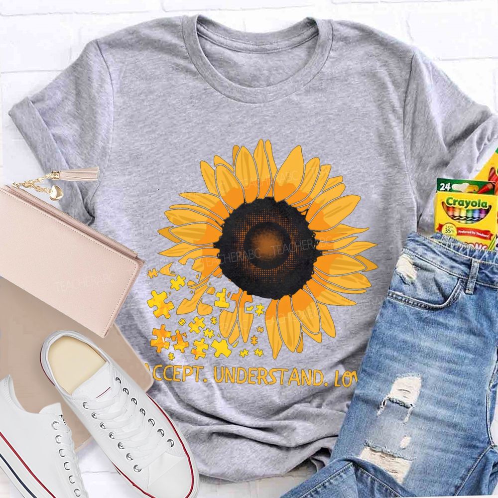 Accept Understand Love Sunflower Special Education T-shirt