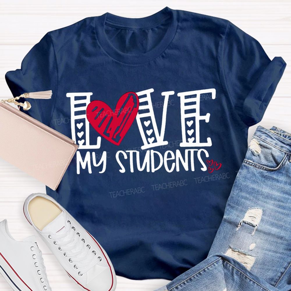 I Love My Students Hearts Pints T-shirt