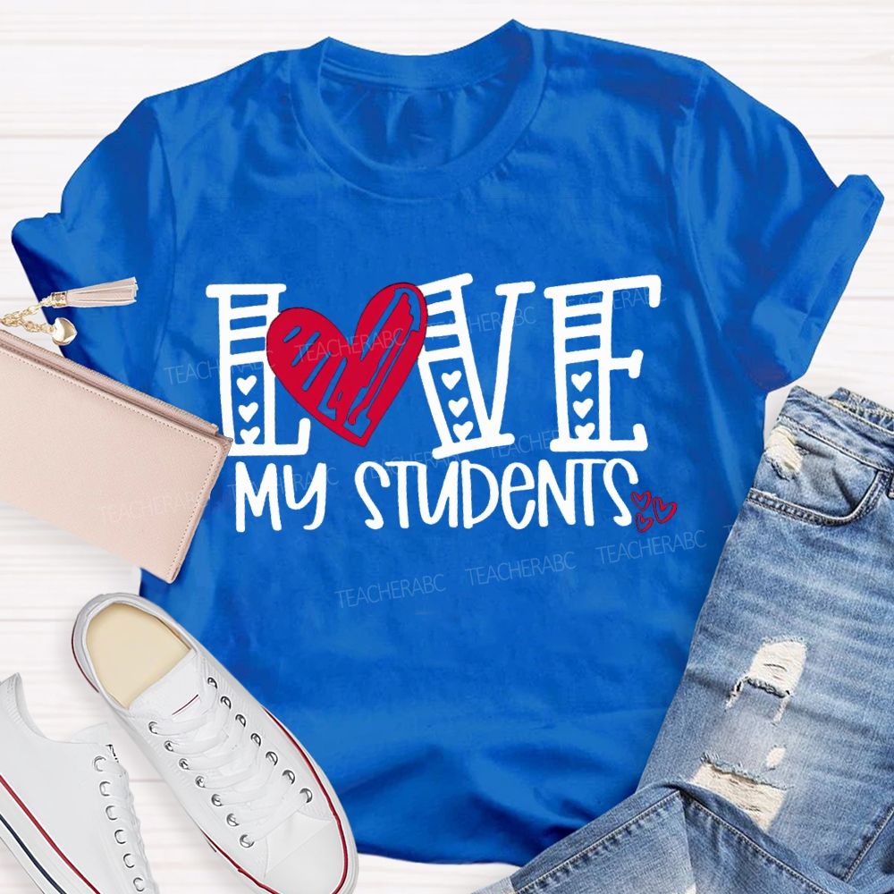 I Love My Students Hearts Pints T-shirt