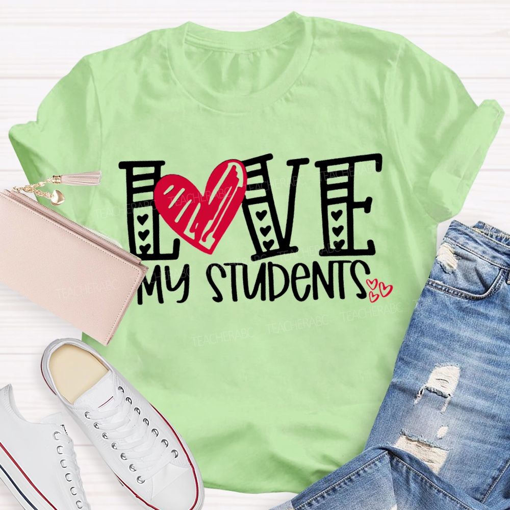 I Love My Students Hearts Pints T-shirt