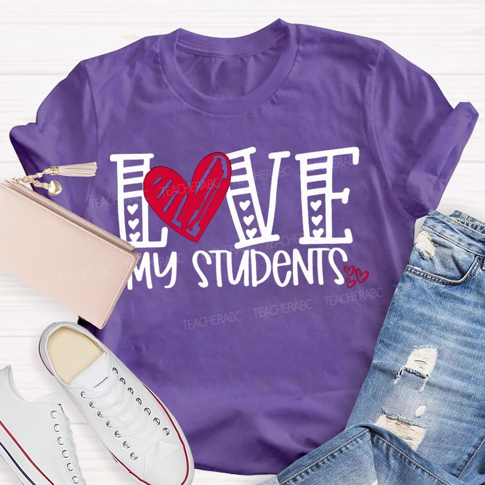 I Love My Students Hearts Pints T-shirt