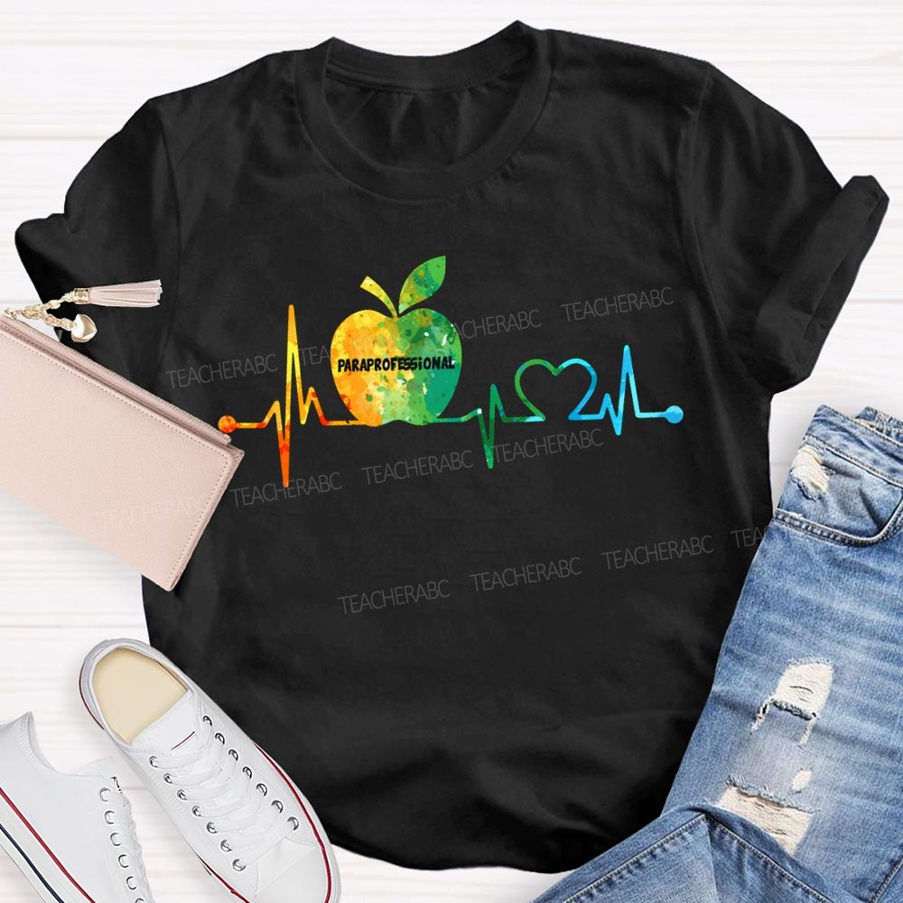 Paraprofessional Colorful Tie-Dye Apple Print T-shirt