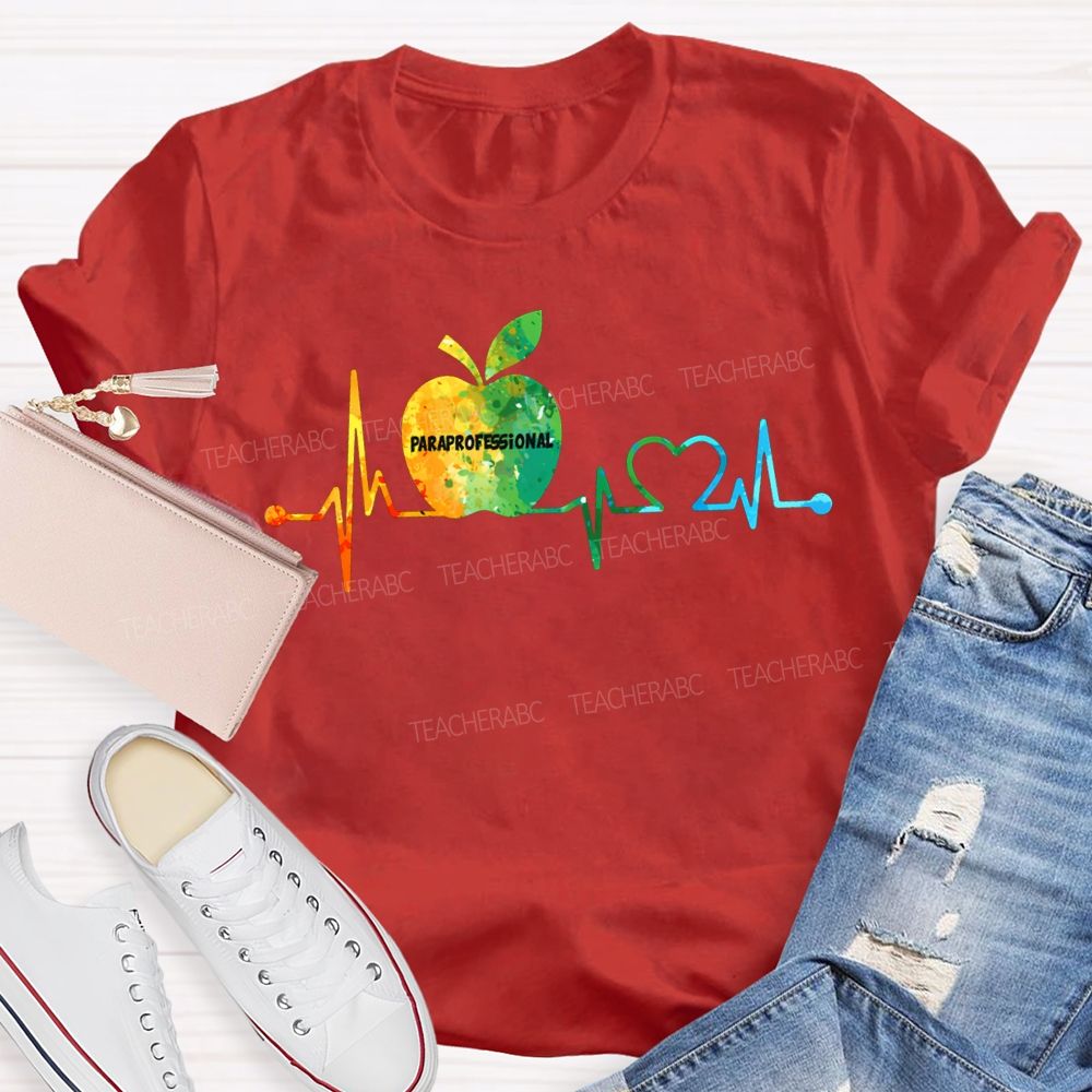 Paraprofessional Colorful Tie-Dye Apple Print T-shirt