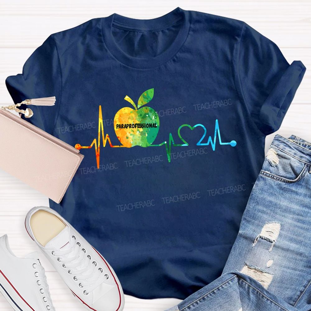 Paraprofessional Colorful Tie-Dye Apple Print T-shirt