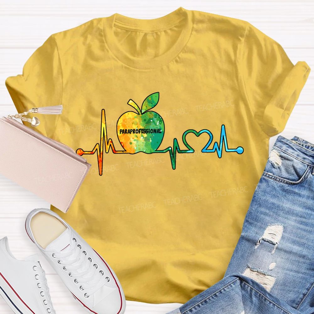 Paraprofessional Colorful Tie-Dye Apple Print T-shirt