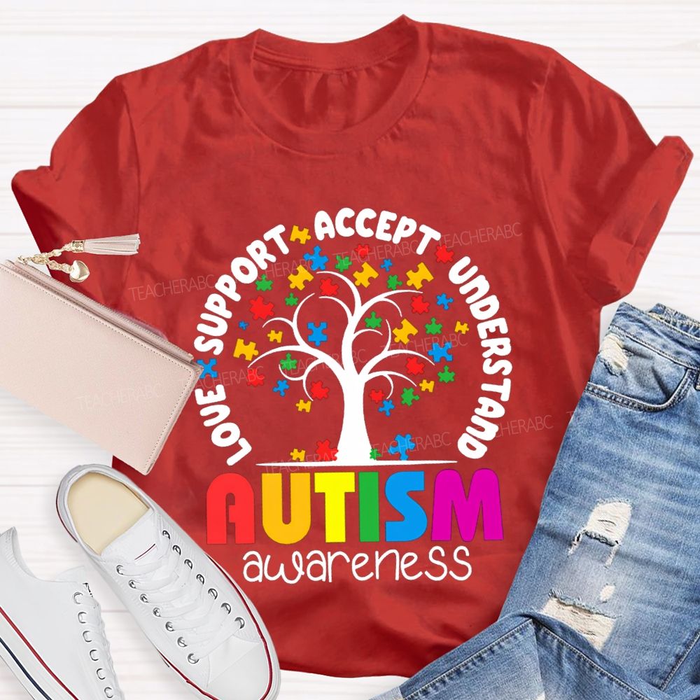 Autism Awareness Love Support Accept Understand T-shirt