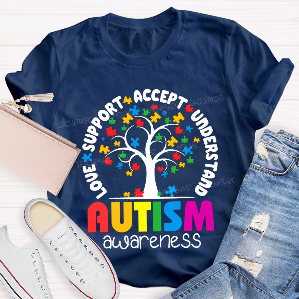 Autism Awareness Love Support Accept Understand T-shirt