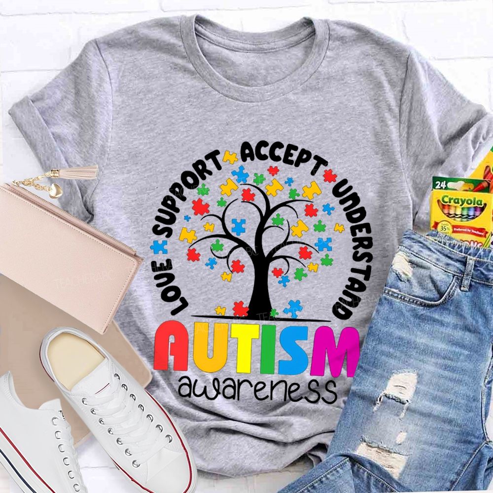 Autism Awareness Love Support Accept Understand T-shirt