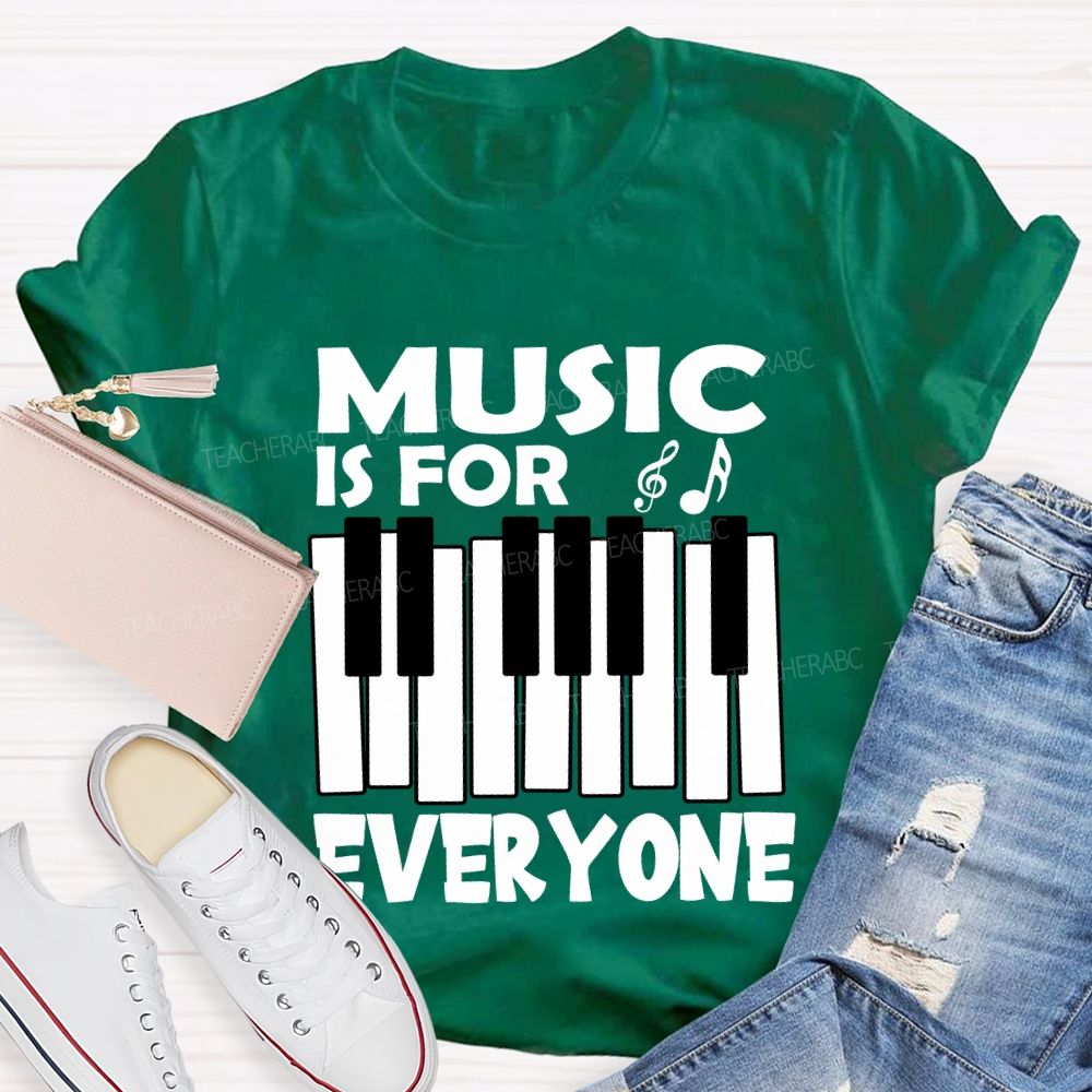 Music Is For Everyone Musical Symbols T-Shirt