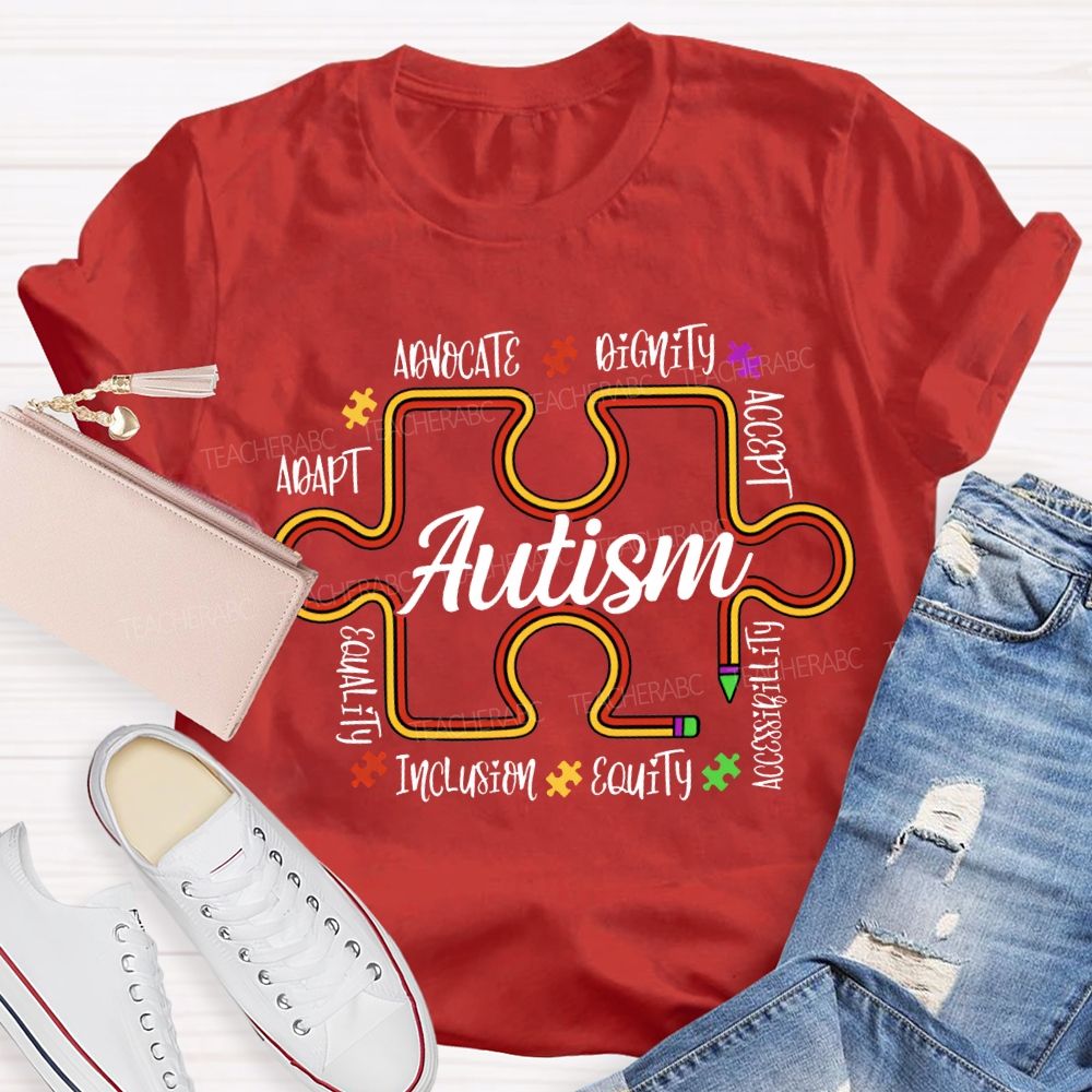 Autism Adapt Advocate Inclusion Equity Accessibility T-shirt