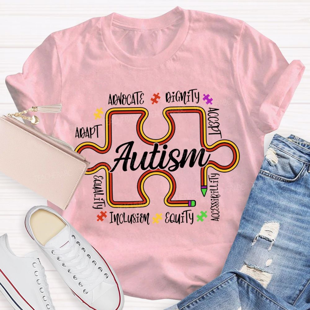 Autism Adapt Advocate Inclusion Equity Accessibility T-shirt