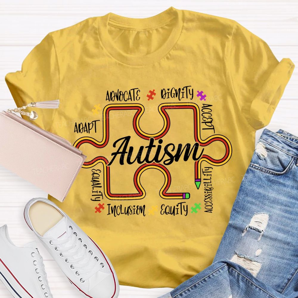 Autism Adapt Advocate Inclusion Equity Accessibility T-shirt