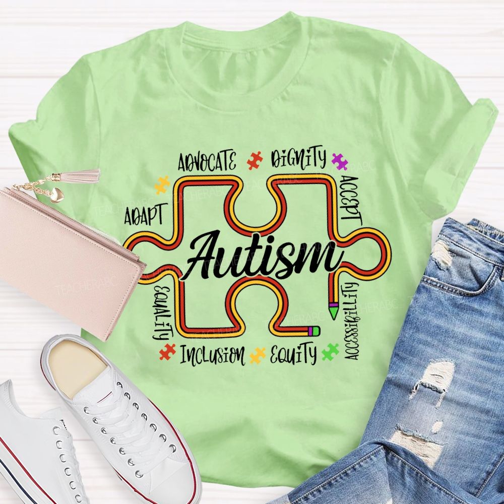 Autism Adapt Advocate Inclusion Equity Accessibility T-shirt