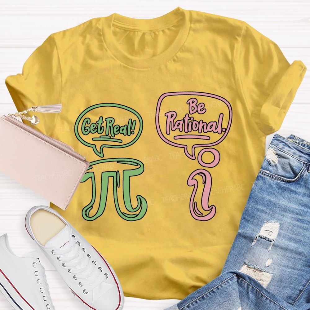 Get Red Be Rational Math Teacher T-shirt