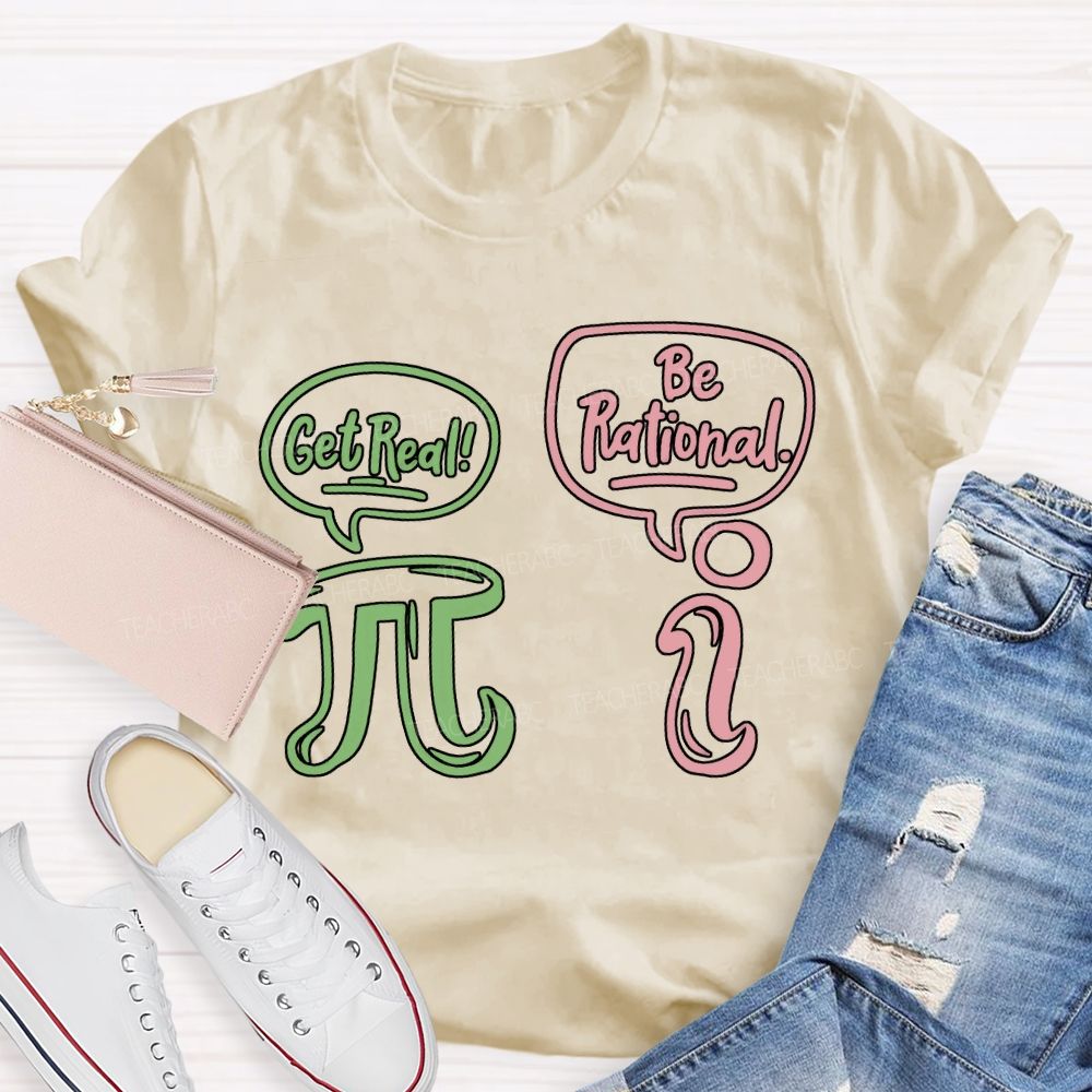 Get Red Be Rational Math Teacher T-shirt