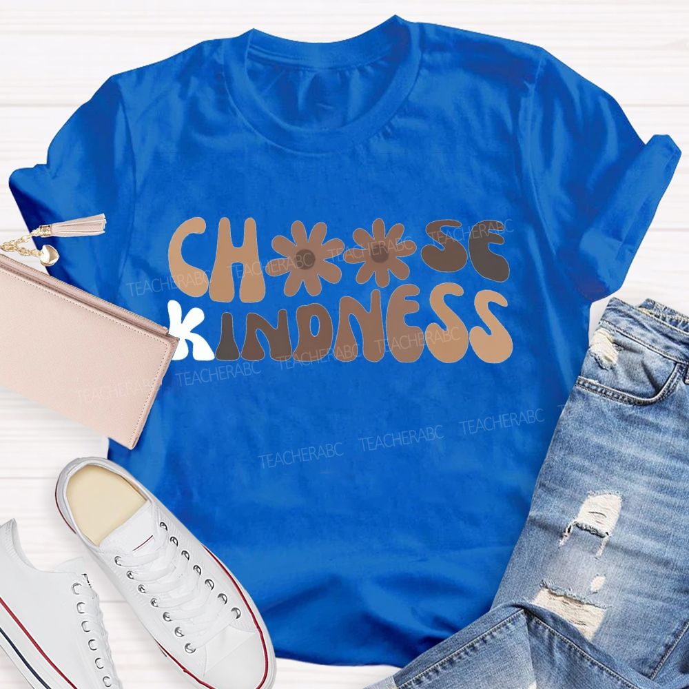Choose Kindness Small Flower Fonts Special Education T-shirt