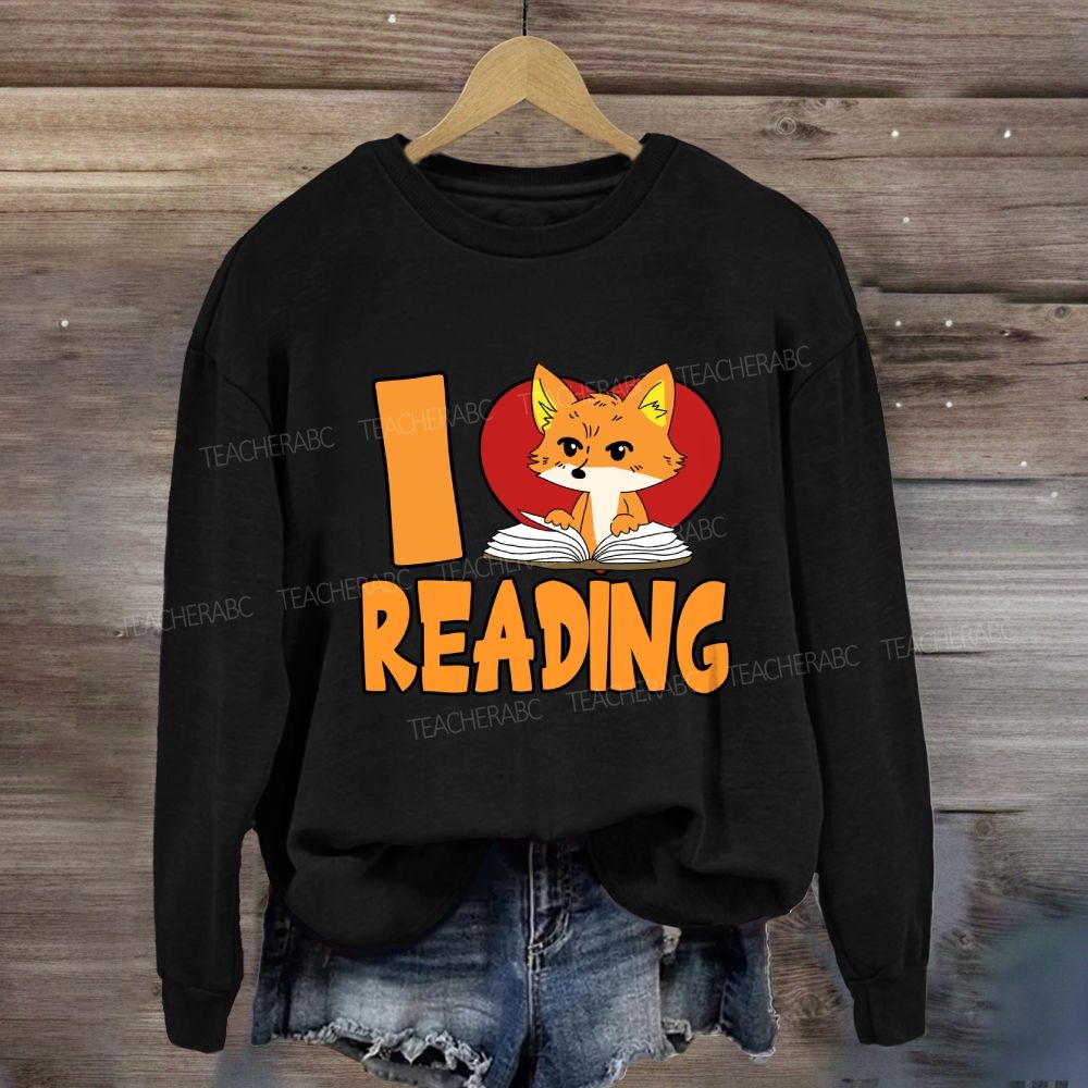 I Love Reading With Heart Sweatshirt