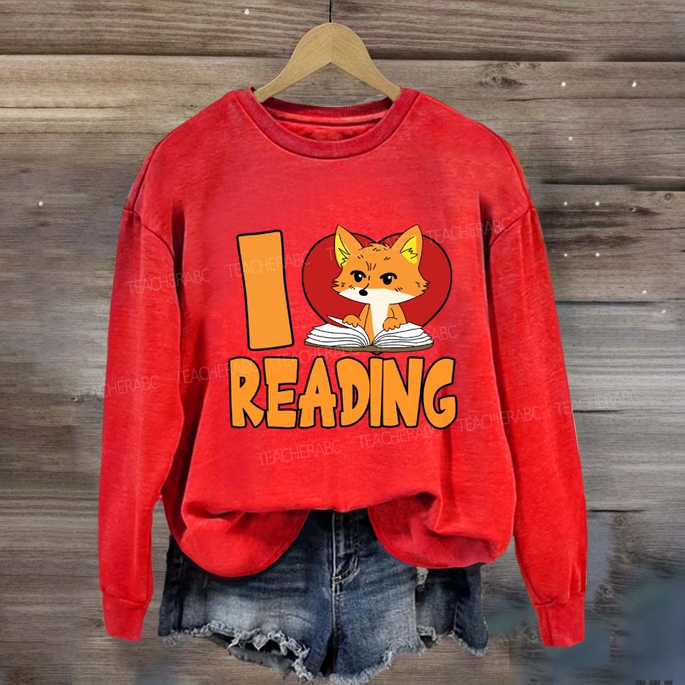 I Love Reading With Heart Sweatshirt