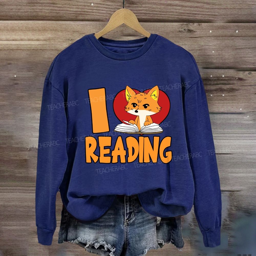 I Love Reading With Heart Sweatshirt