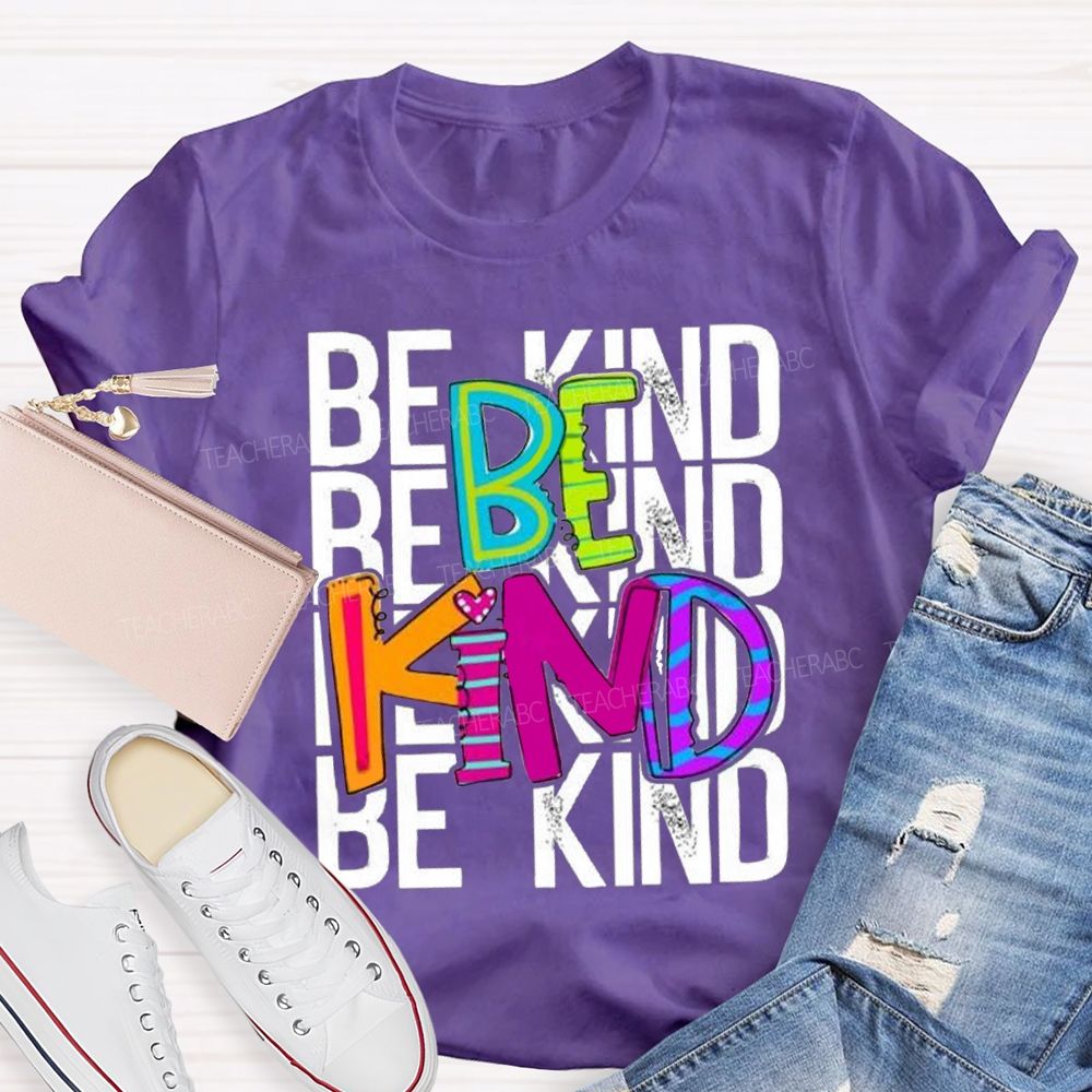 Be Kind Colored Fonts Special Education T-shirt