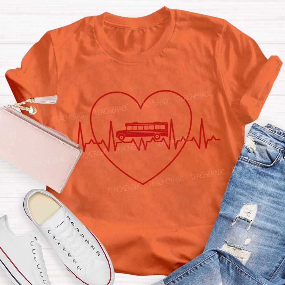 School Bus Driver And Hearts T-shirt