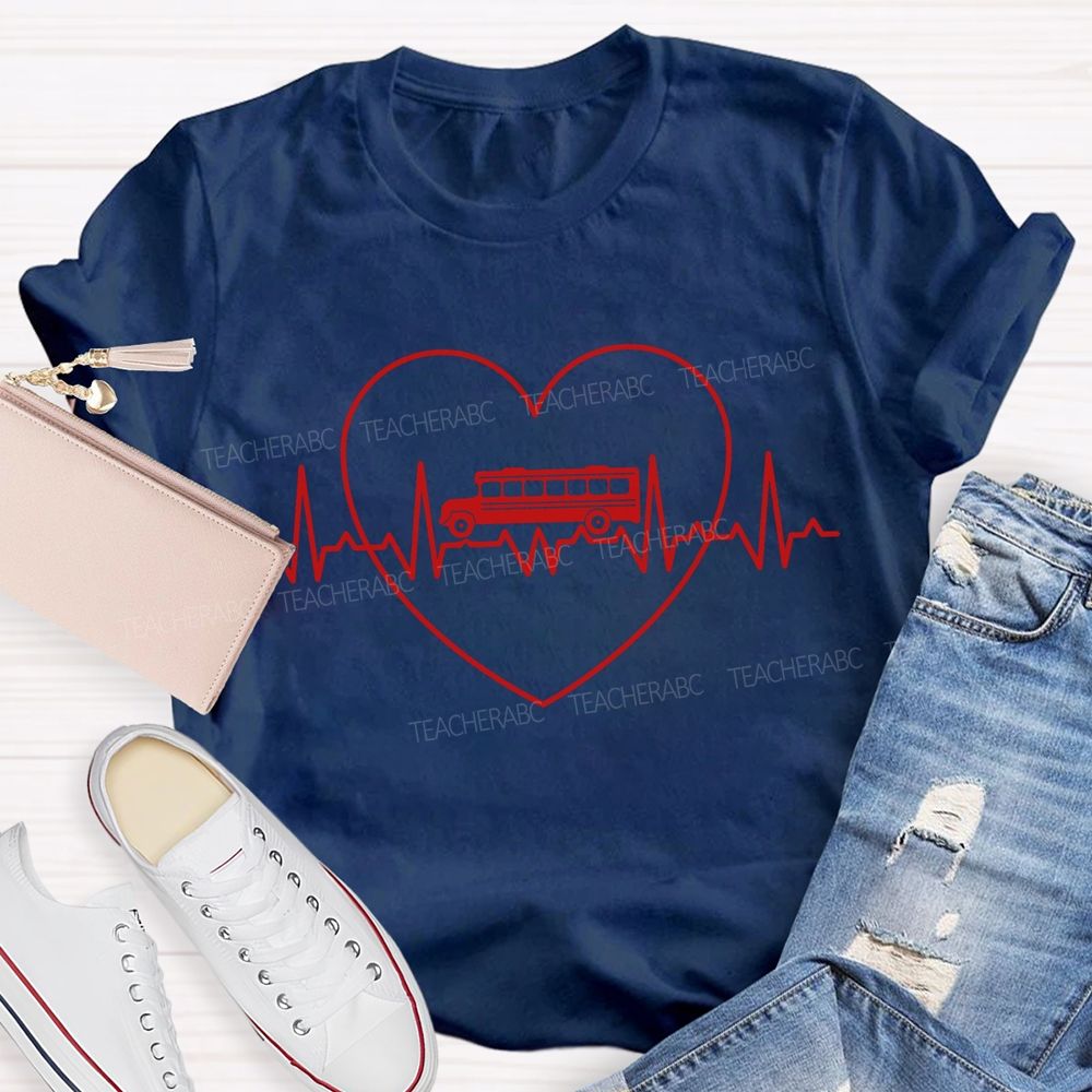 School Bus Driver And Hearts T-shirt