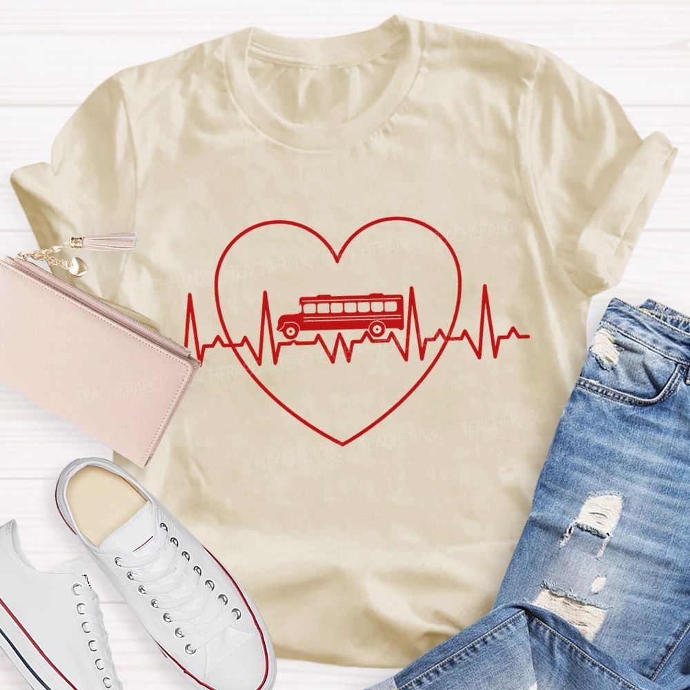 School Bus Driver And Hearts T-shirt