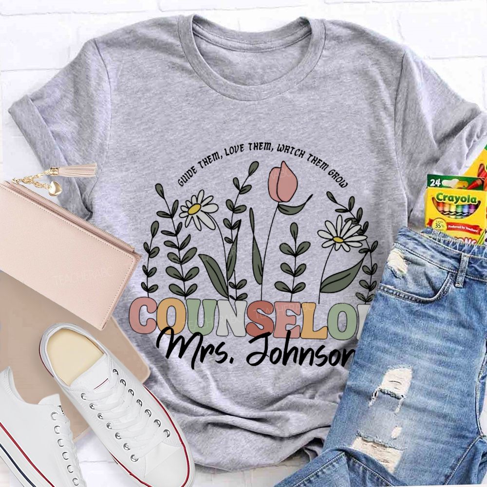 Personalized Name Counselor Guide Them Love Them Watch Them Grow T-shirt