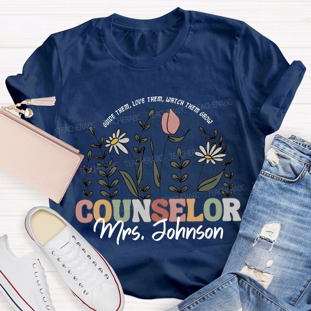 Personalized Name Counselor Guide Them Love Them Watch Them Grow T-shirt