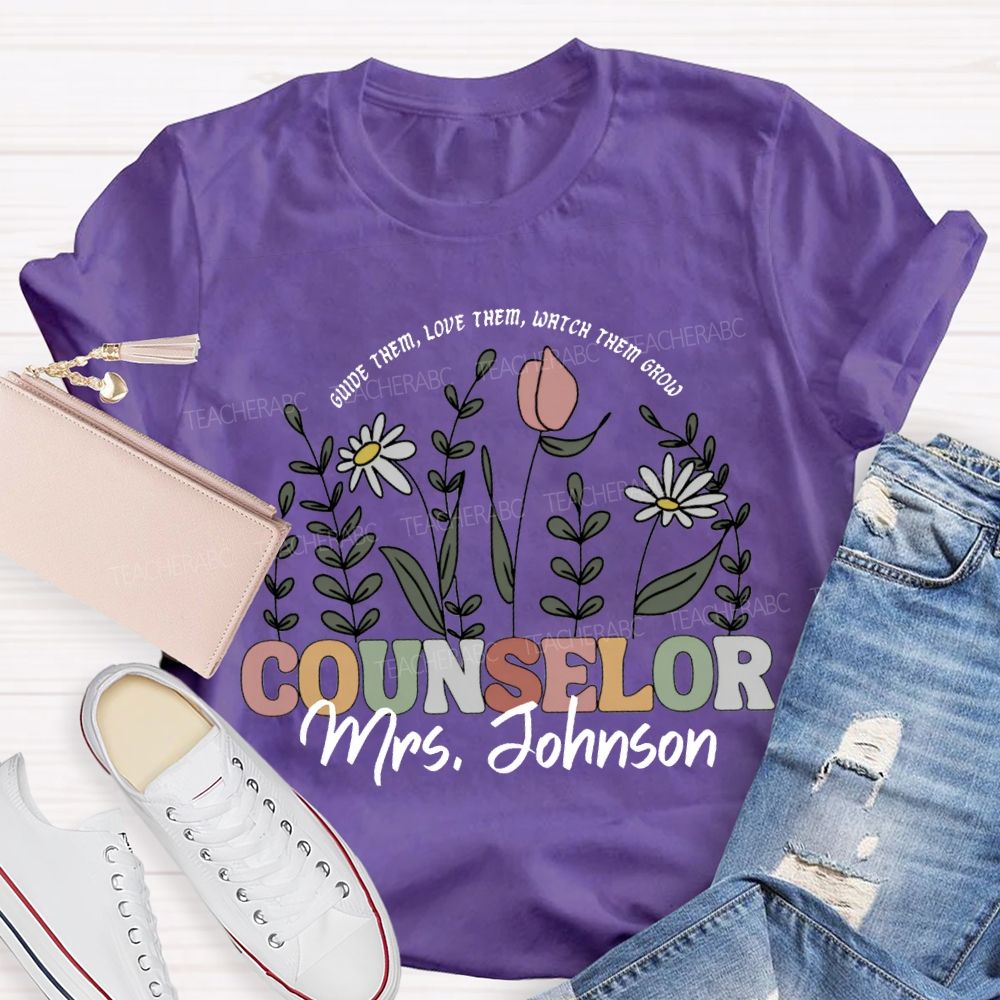 Personalized Name Counselor Guide Them Love Them Watch Them Grow T-shirt