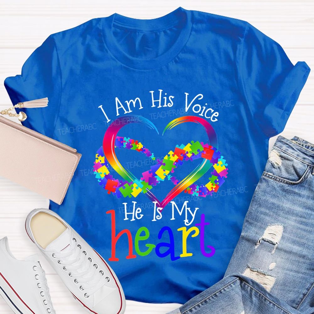I Am His Voice He Is My Heart Special Education T-shirt