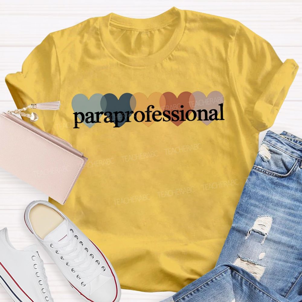Paraprofessional Colorful Heart Print T-shirt