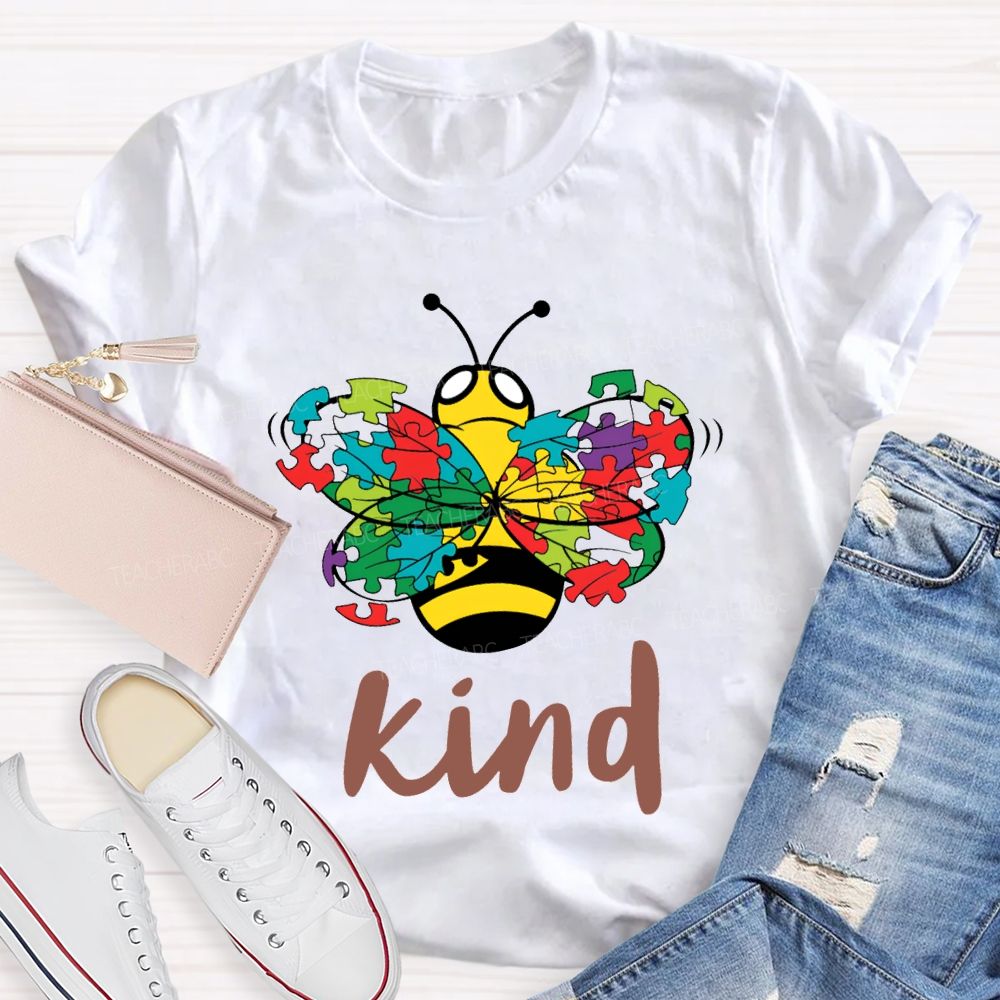 Kind Colorful Butterfly Print Special Education T-shirt
