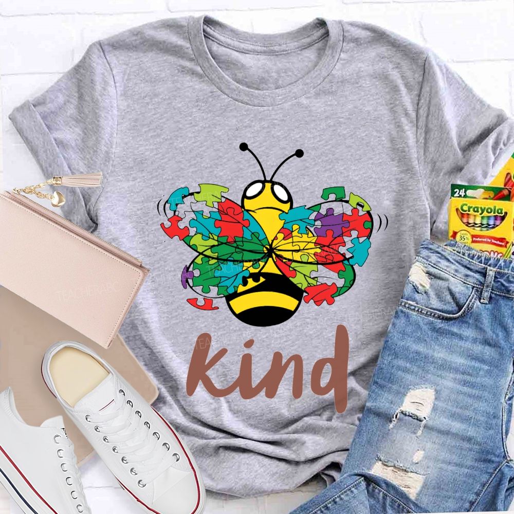Kind Colorful Butterfly Print Special Education T-shirt