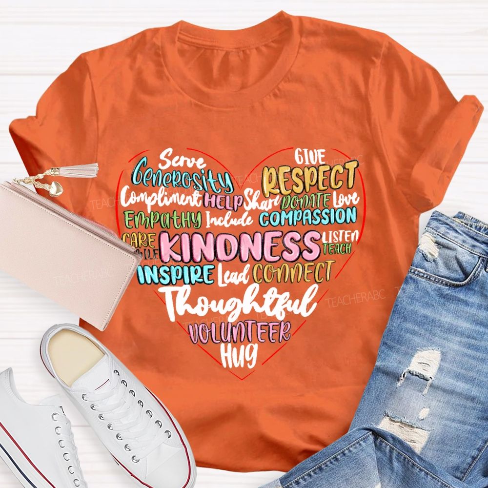 Kindness Give Inspire Connect Lead Thoughtful Hug T-shirt