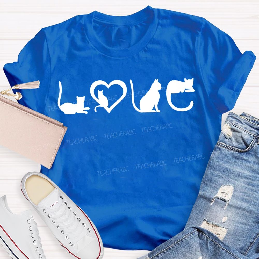 Love Cats Graphic Cat Mom Valentine Gift T-shirt