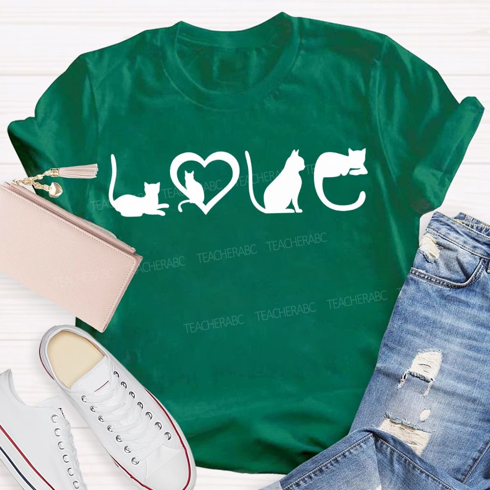 Love Cats Graphic Cat Mom Valentine Gift T-shirt