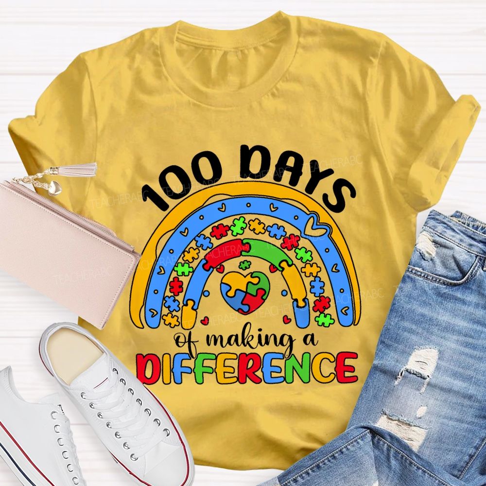 100 Days Of Making A Difference Special Education T-shirt
