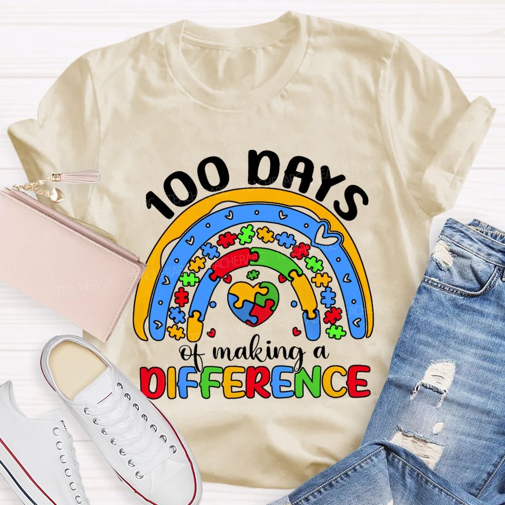 100 Days Of Making A Difference Special Education T-shirt