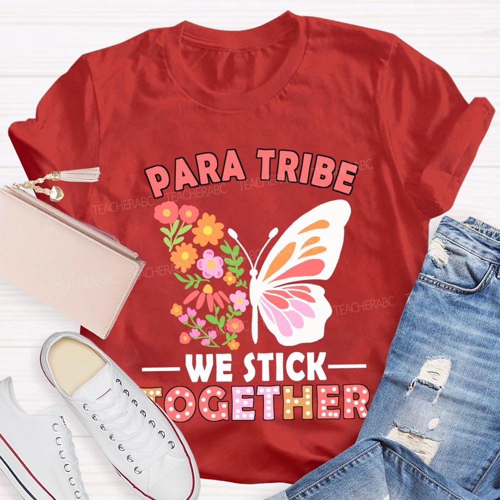 Para Tribe We Stick Together Floral And Butterfly Prints T-shirt