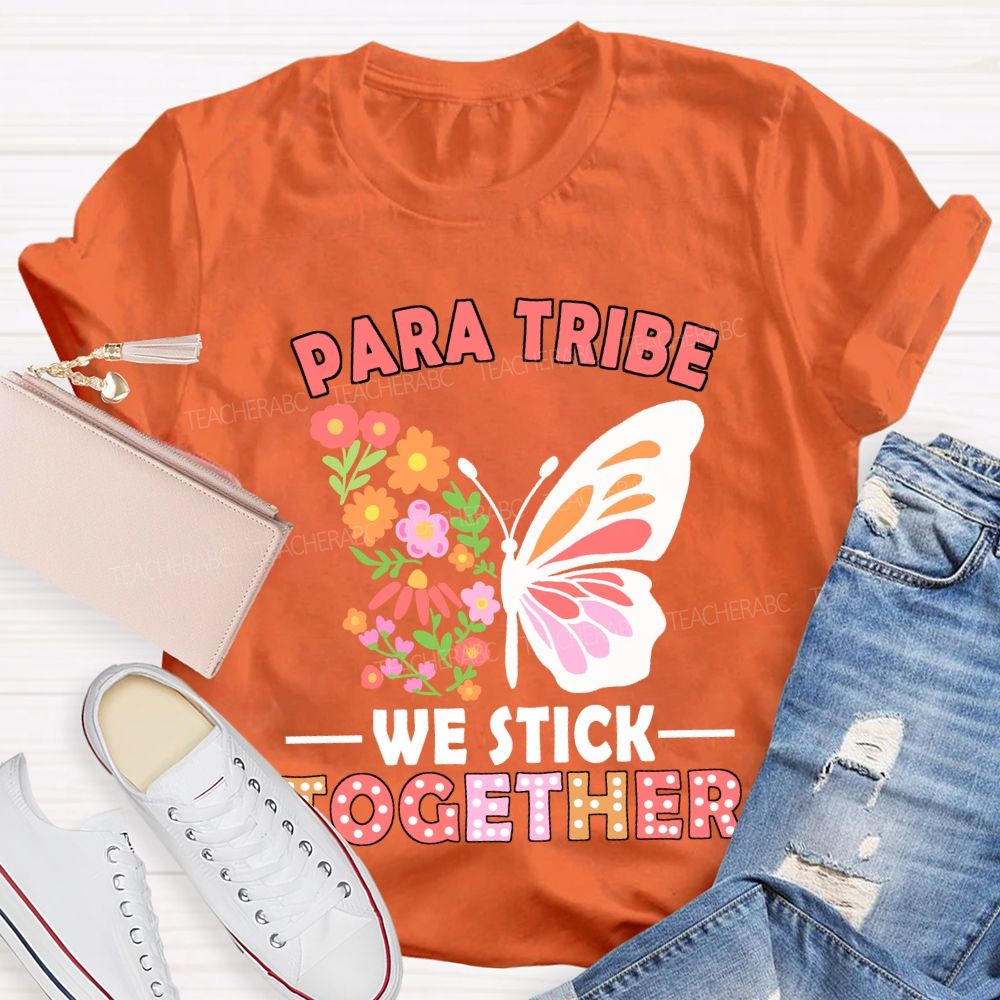 Para Tribe We Stick Together Floral And Butterfly Prints T-shirt