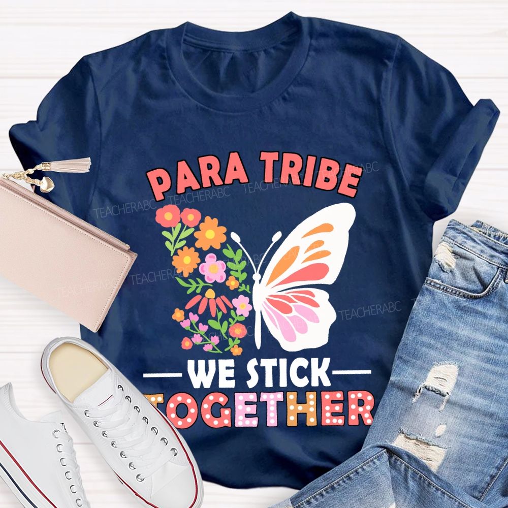 Para Tribe We Stick Together Floral And Butterfly Prints T-shirt